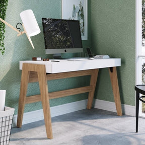 Escrivaninha 120cm 2 Gavetas 26105 Trend Hanover/Off White