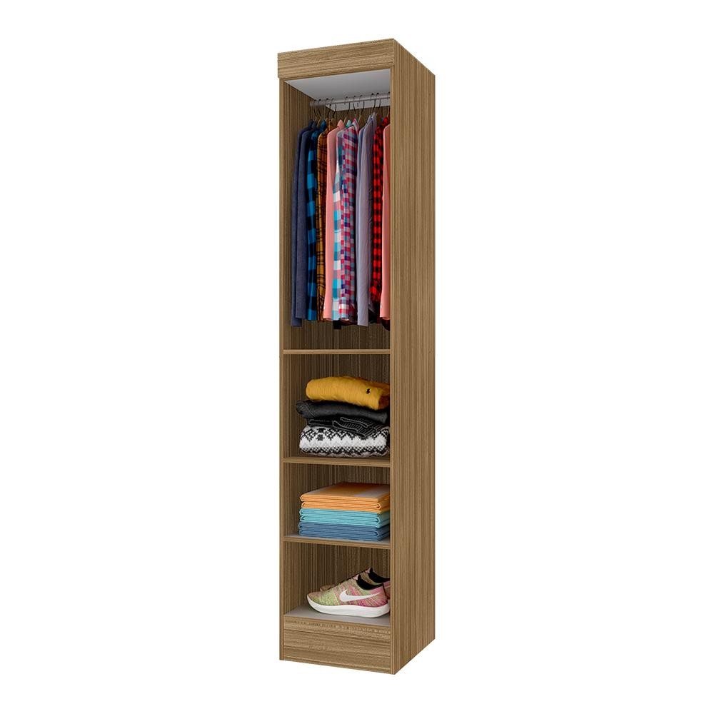 Guarda Roupa Modulado 1 Porta 3 Prateleiras Joker Boreal/branco- M. A